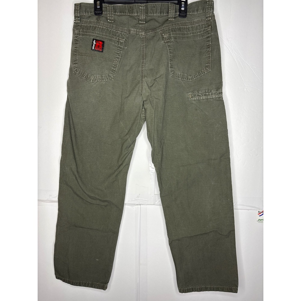 Wrangler RIGGS Workwear Carpenter Pants Olive Green‎ Ripstop 36x30 3W045LD Mens